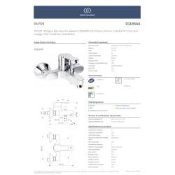 OLYOS | Mitigeur bain-douche apparent 153x109 mm finition chrome